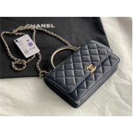 Chanel Wallet on Chain With Handle AP2844 Lambskin & Gold-Tone Metal Navy High