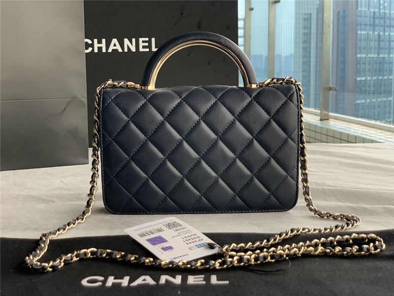 Chanel Wallet on Chain With Handle AP2844 Lambskin & Gold-Tone Metal Navy High