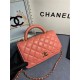 Chanel Wallet on Chain With Handle AP2844 Lambskin & Gold-Tone Metal Coral High