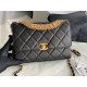 SMALL FLAP BAG Lambskin, Strass & Gold-Tone Metal AS3241 Black High