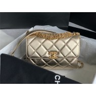 SMALL FLAP BAG Lambskin, Strass & Gold-Tone Metal AS3240 Gold High