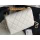 SMALL FLAP BAG Lambskin, Strass & Gold-Tone Metal AS3240 White High