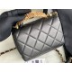 MINI FLAP BAG Lambskin, Strass & Gold-Tone Metal AS3239 Black High