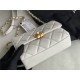 MINI FLAP BAG Lambskin, Strass & Gold-Tone Metal AS3239 White High