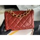 Small Flap Bag AS3367 Lambskin & Gold-Tone Metal Red High