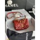 Supermini Flap Bag AS3365 Lambskin & Gold-Tone Metal Red High