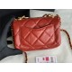 Supermini Flap Bag AS3365 Lambskin & Gold-Tone Metal Red High