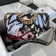 Large Chanel 19 Flap Bag Printed canvas, Gold-Tone, Silver-Tone & Ruthenium-Finish Metal High