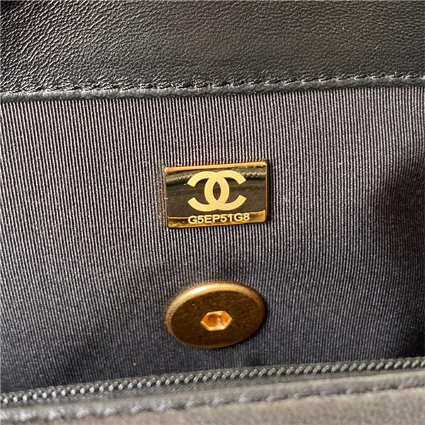 Large Chanel 19 Flap Bag Printed canvas, Gold-Tone, Silver-Tone & Ruthenium-Finish Metal High