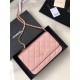 Classic Wallet on Chain A33814 Grained Calfskin Gold/Silver Metal Pink A