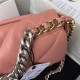 Chanel 19 Flap Bag Goatskin/Lambskin Coral Silver High