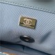 Chanel 19 Flap Bag Goatskin/Lambskin Blue Silver High