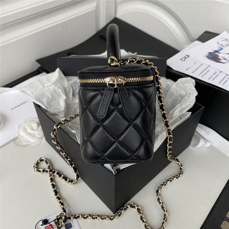 Chanel VANITY WITH CHAIN AP2846 Lambskin & Gold-Tone Metal Black A