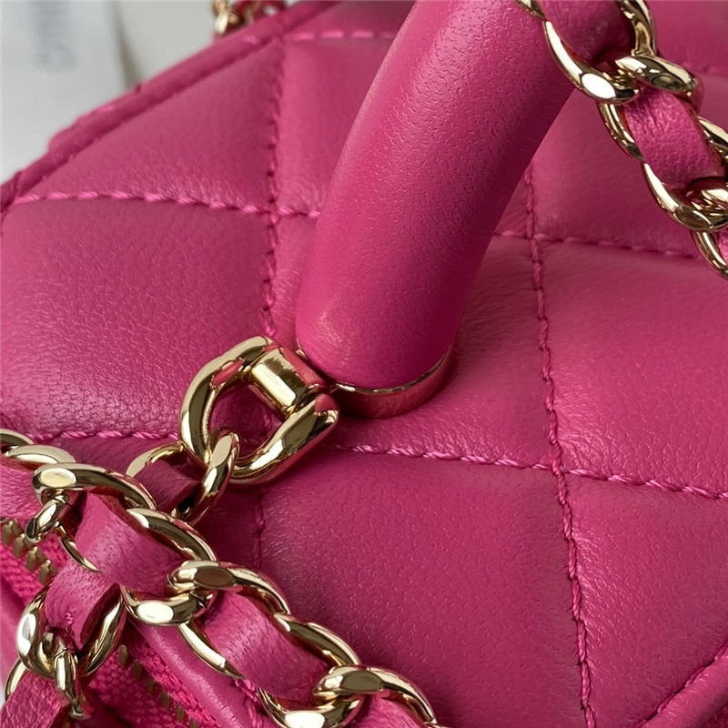 Chanel VANITY WITH CHAIN AP2846 Lambskin & Gold-Tone Metal Fuchsia A