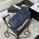 Chanel VANITY WITH CHAIN AP2846 Lambskin & Gold-Tone Metal Navy A