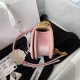 Chanel MINI BOY Chanel MESSENGER BAG Velvet & Gold-Tone Metal AS3315 Pink A