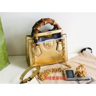 Gucci Diana mini tote bag 675800 Lizard Gold High