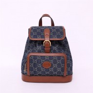 Backpack with Interlocking G 674147 GG denim jacquard High