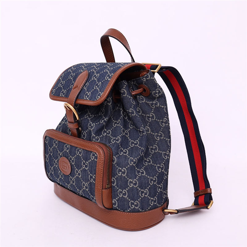 Backpack with Interlocking G 674147 GG denim jacquard High