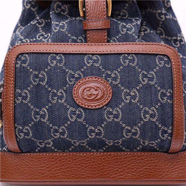 Backpack with Interlocking G 674147 GG denim jacquard High