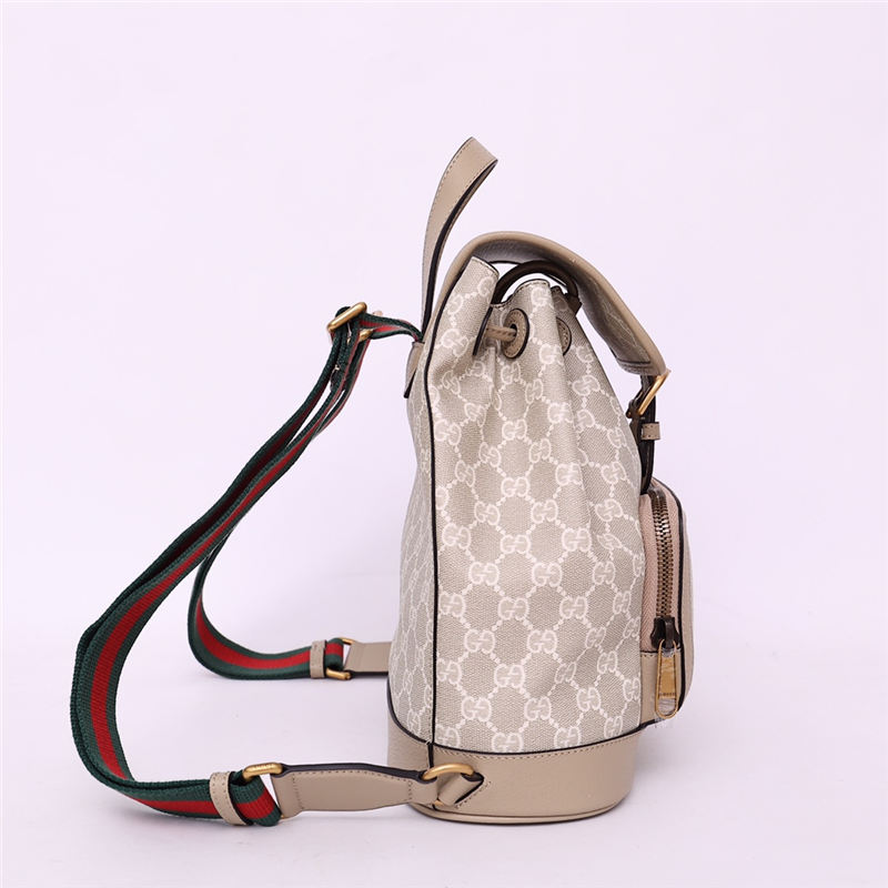 Backpack with Interlocking G 674147 Beige and White GG Supreme canvas High