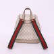 Backpack with Interlocking G 674147 Beige and White GG Supreme canvas High