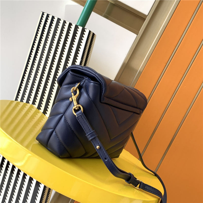 LOULOU TOY BAG IN Y-QUILTED LEATHER Gold-Tone Navy High