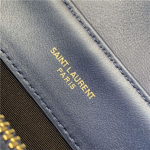 LOULOU SMALL IN MATELASSÉ “Y” LEATHER Gold-Tone Navy High