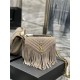 COLLEGE MEDIUM CHAIN BAG IN LIGHT SUEDE WITH FRINGES High