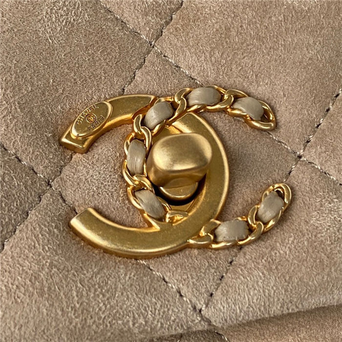 Chanel MINI FLAP BAG AS3378 Suede Goatskin & Gold-Tone Metal A