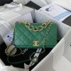 Small Flap Bag AS3367 Lambskin & Gold-Tone Metal Green A