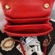 Mini Flap Bag AS3366 Lambskin & Gold-Tone Metal Red A