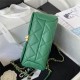 Mini Flap Bag AS3366 Lambskin & Gold-Tone Metal Green A