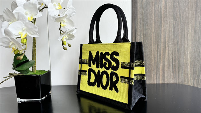 SMALL Dior BOOK TOTE Miss Dior Graffiti Embroidery High