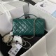 Chanel FLAP PHONE HOLDER WITH CHAIN Shiny Calfskin & Gold-Tone Metal AP2875 Green A