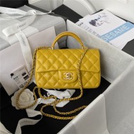 MINI FLAP BAG WITH TOP HANDLE AS2431N Lambskin & Gold-Tone Metal A