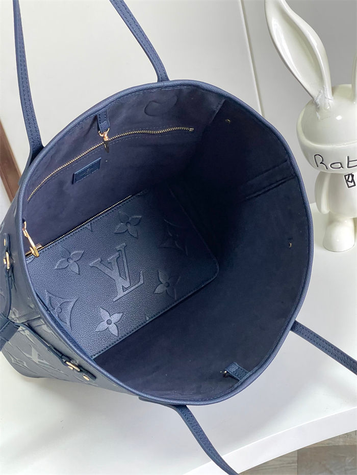 Louis Vuitton NEVERFULL MM Monogram Empreinte Blue M47143 High