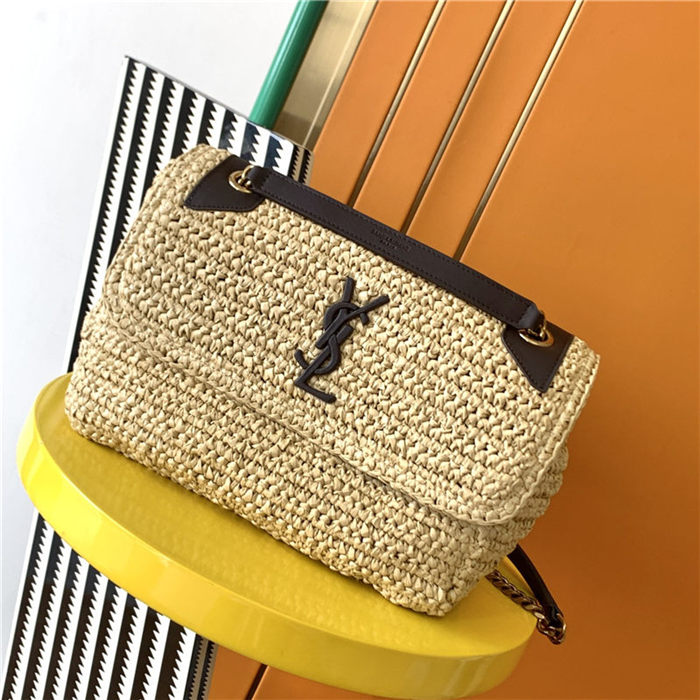 NIKI MEDIUM IN RAFFIA AND LEATHER High