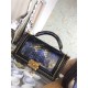 BOY Chanel FLAP BAG WITH HANDLE Python & Gold Metal High