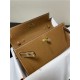 Hermes Kelly Classique To Go wallet Epsom calfskin Gold Gold-Metal WAX High