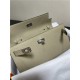 Hermes Kelly Classique To Go wallet Epsom calfskin Warm Grey Silver-Metal WAX High