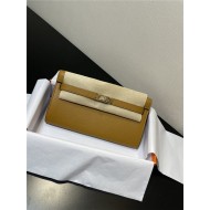 Hermes Kelly Classique To Go wallet Epsom calfskin Camel Gold-Metal WAX High