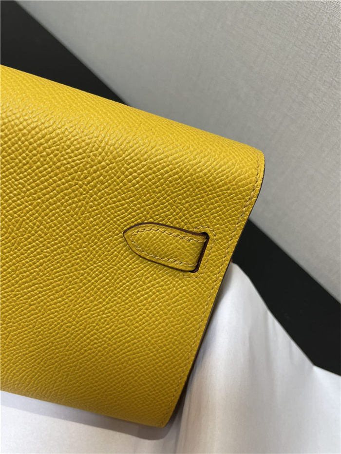 Hermes Kelly Classique To Go wallet Epsom calfskin Yellow Gold-Metal WAX High