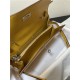 Hermes Kelly Classique To Go wallet Epsom calfskin Yellow Silver-Metal WAX High