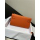 Hermes Kelly Classique To Go wallet Epsom calfskin Orange Silver-Metal WAX High