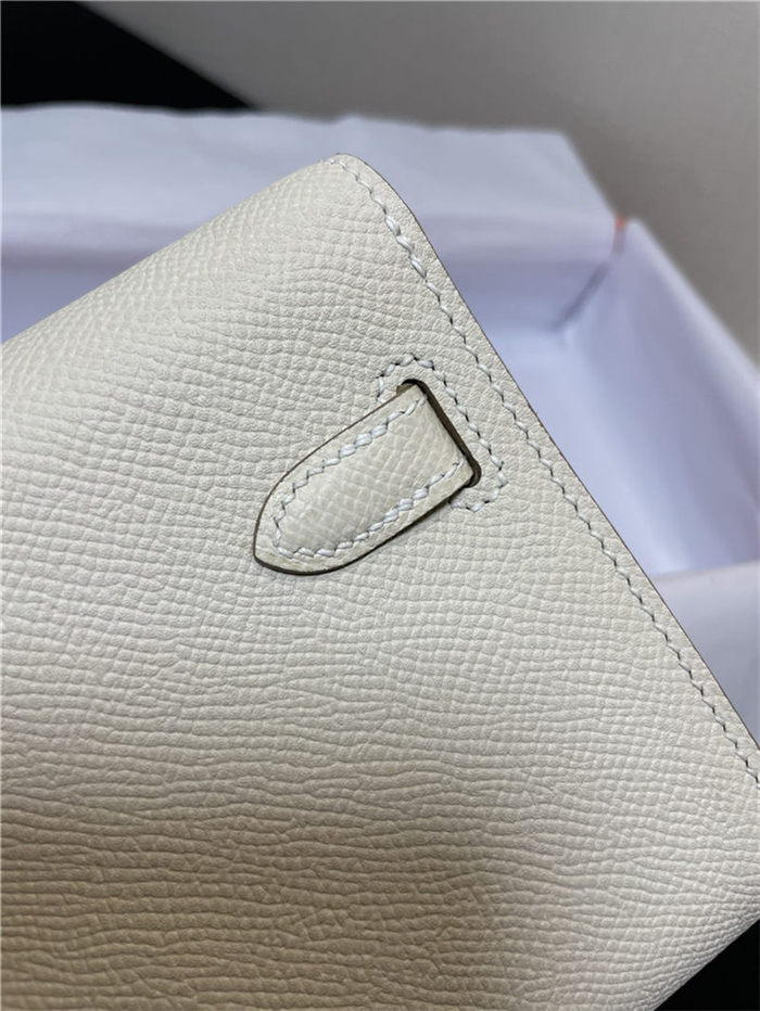 Hermes Kelly Classique To Go wallet Epsom calfskin Cream Gold-Metal WAX High