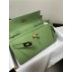 Hermes Kelly Classique To Go wallet Epsom calfskin Green Gold-Metal WAX High