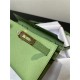 Hermes Kelly Classique To Go wallet Epsom calfskin Green Gold-Metal WAX High