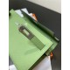 Hermes Kelly Classique To Go wallet Epsom calfskin Green Silver-Metal WAX High