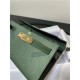 Hermes Kelly Classique To Go wallet Epsom calfskin Olive Gold-Metal WAX High